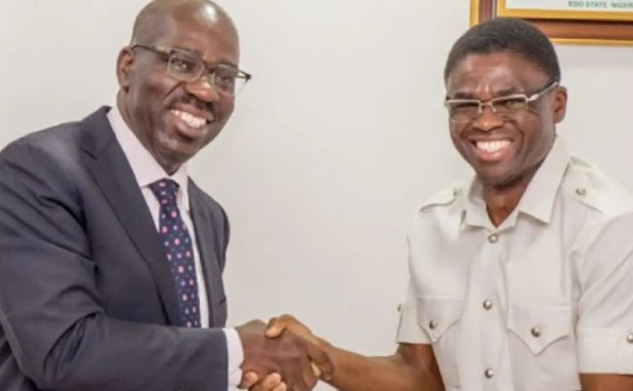 File Image: Gov. Godwin Obaseki and Deputy Governor Philip Shaibu