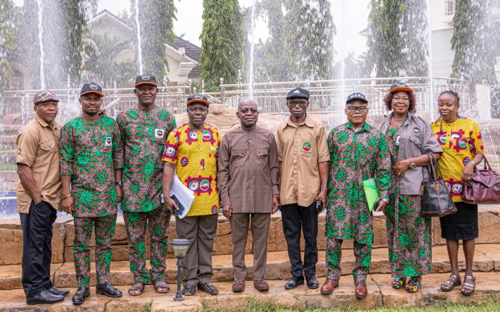 Governor Alex Otti with leadership of the organised Labour, including the Nigeria Labour Congress (NLC), Trade Union Congress (TUC), and Joint Negotiating Council (JNC).