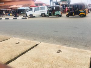 Police check point at Isi Court–Aba Road, umuahia